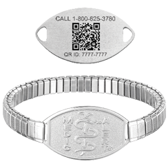 QR Code Stretch Band Medical ID Bracelet